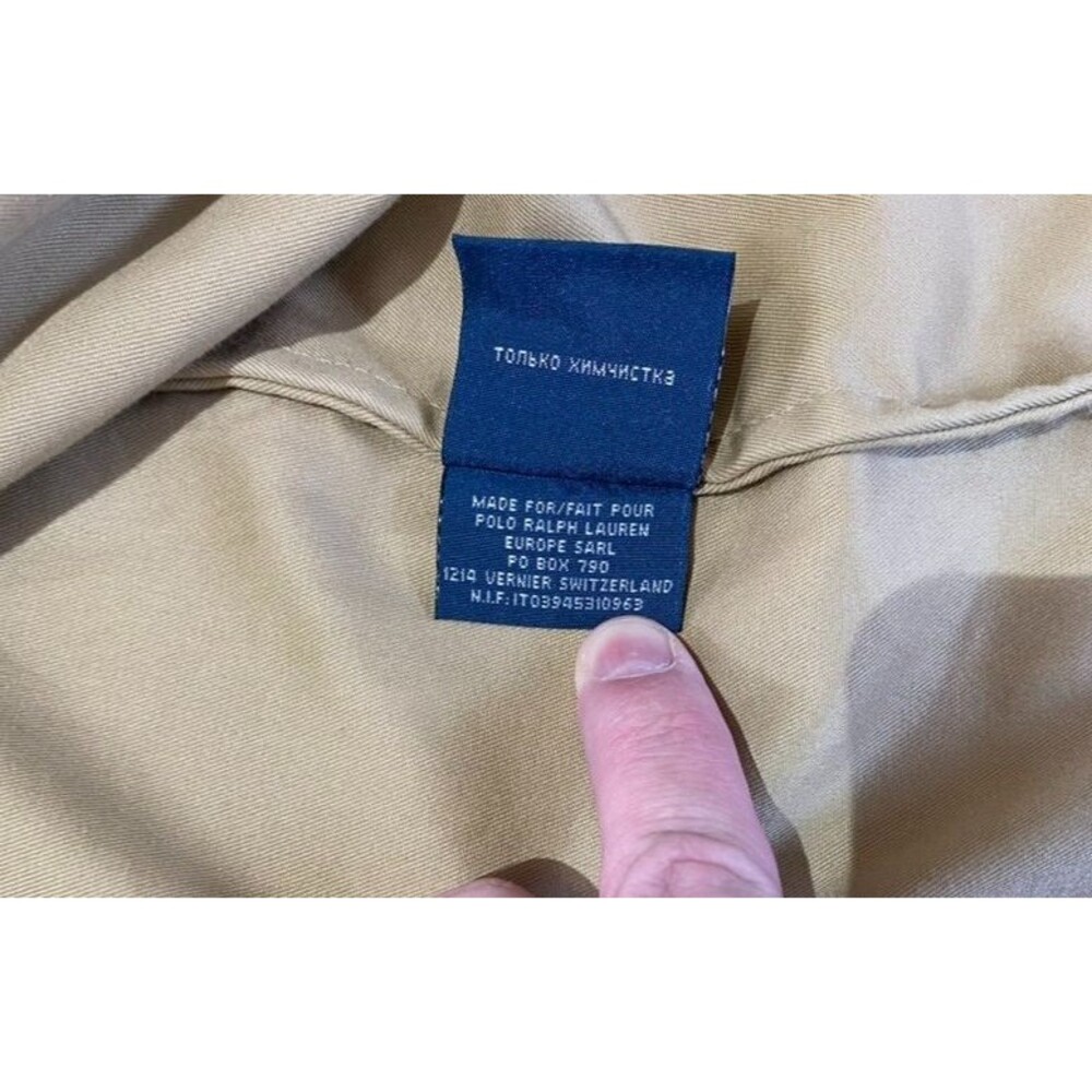 Polo Ralph Lauren Europe Bi Swing Mens XL Tan Pony Logo Leather Trim Jacket Rare - Picture 12 of 15